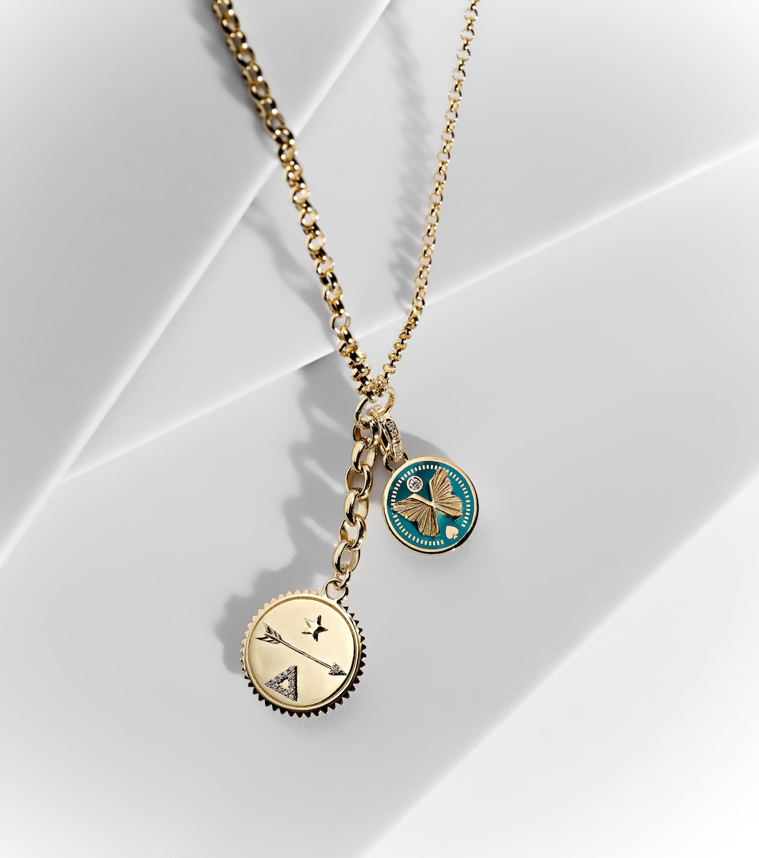 Dream & Reverie 18kt gold charm necklace with diamonds | FoundRae