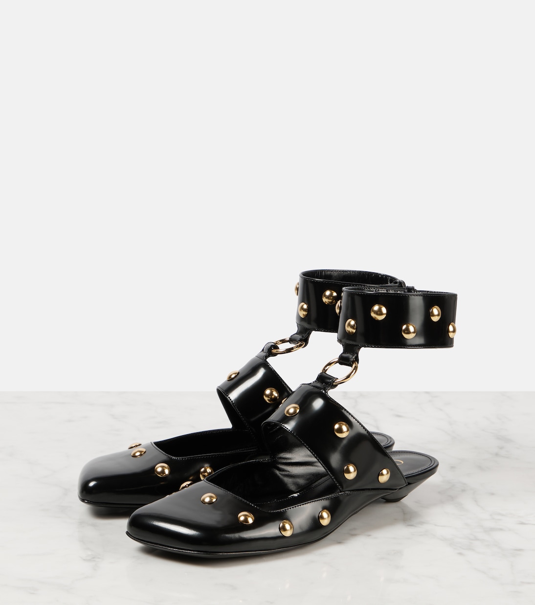 Jade studded leather flats | Chloé