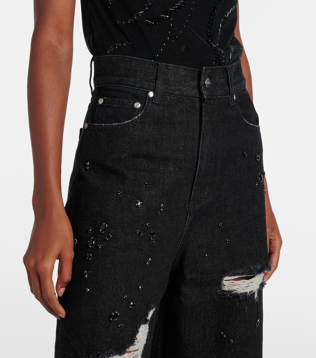 Jeans a gamba larga distressed | Xu Zhi