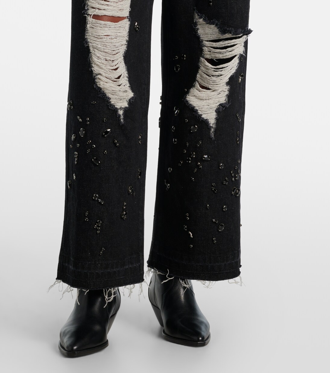 Jeans a gamba larga distressed | Xu Zhi