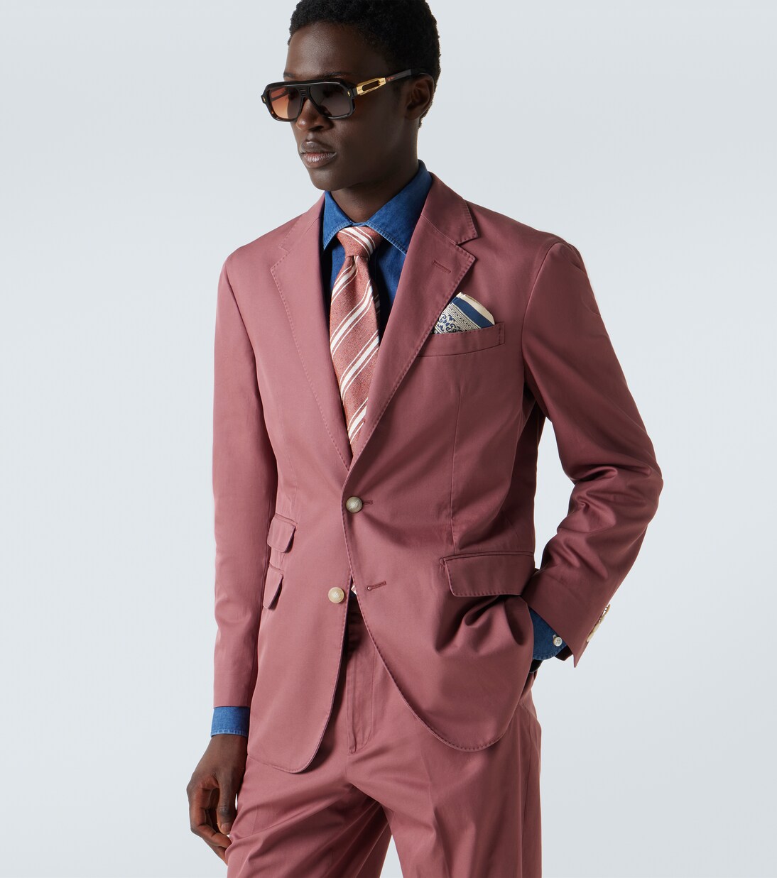 Corbata de seda en jacquard a rayas | Dunhill