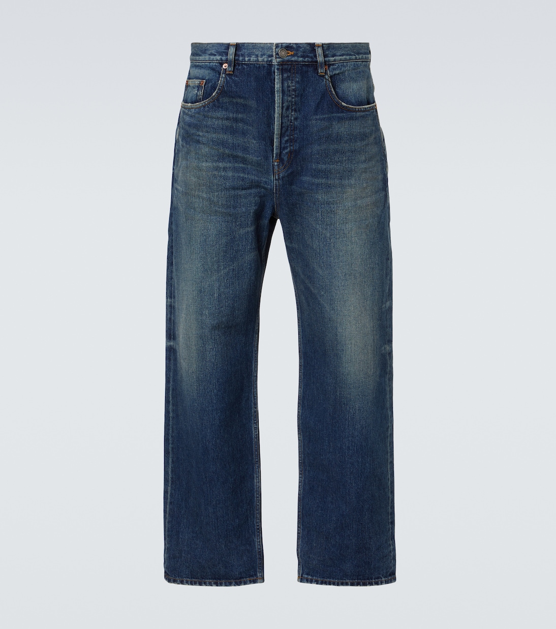 Faded high-rise straight jeans | Saint Laurent