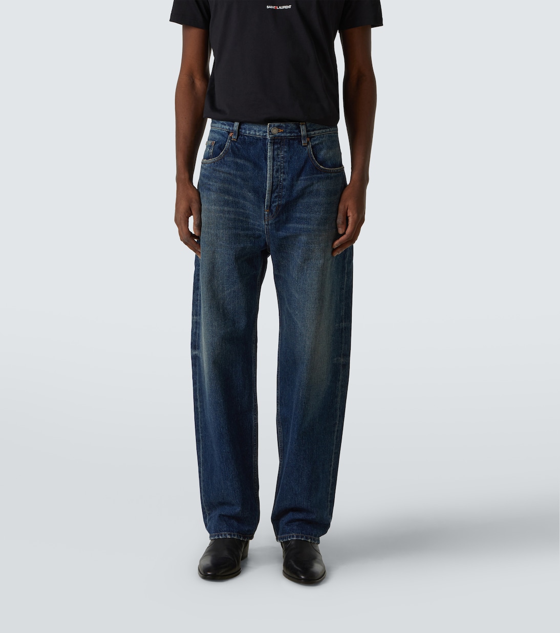 Faded high-rise straight jeans | Saint Laurent