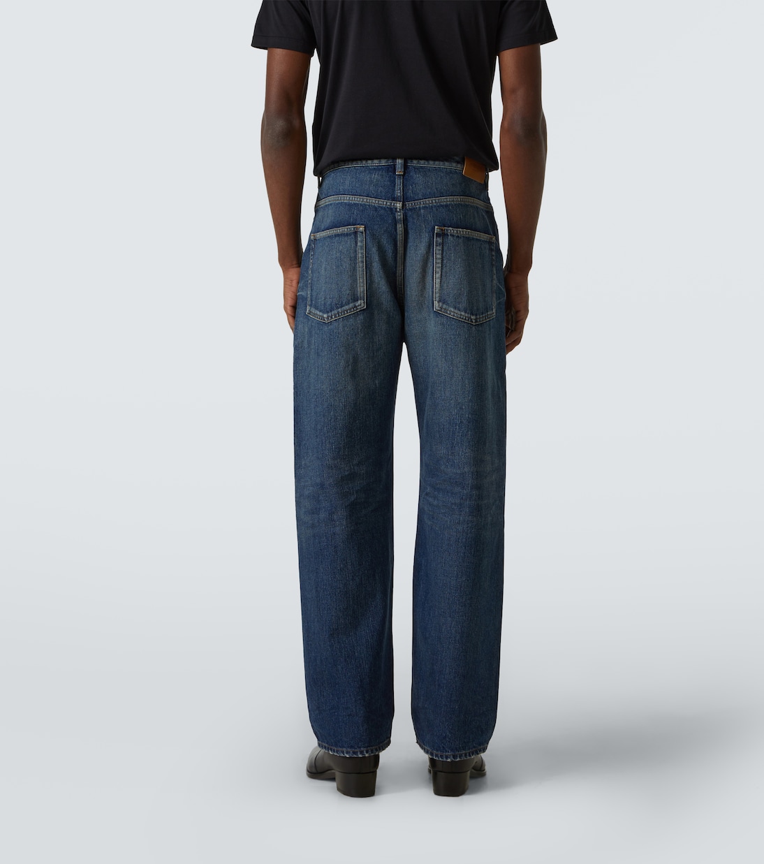 Faded high-rise straight jeans | Saint Laurent