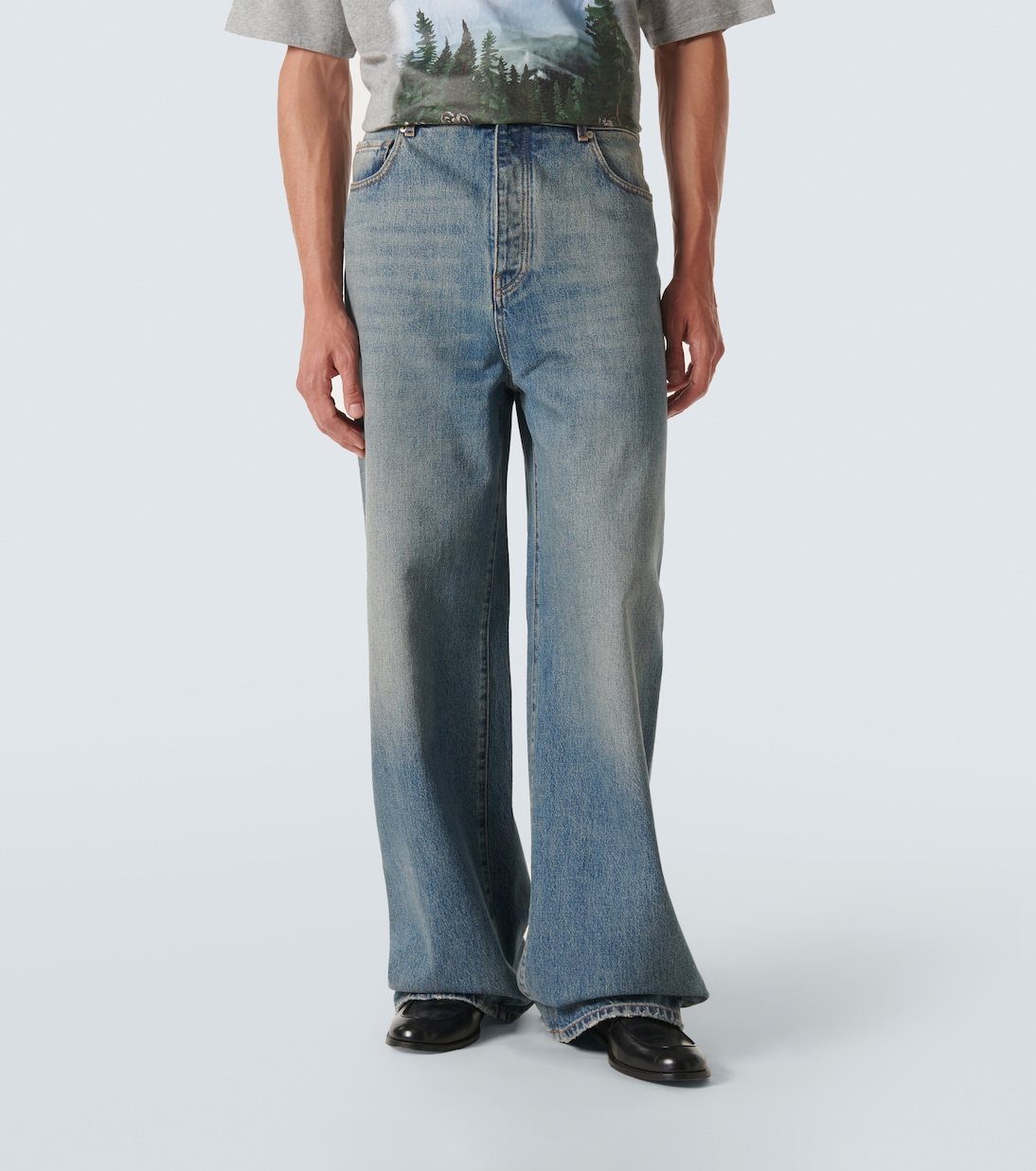 Faded wide-leg jeans | Loewe