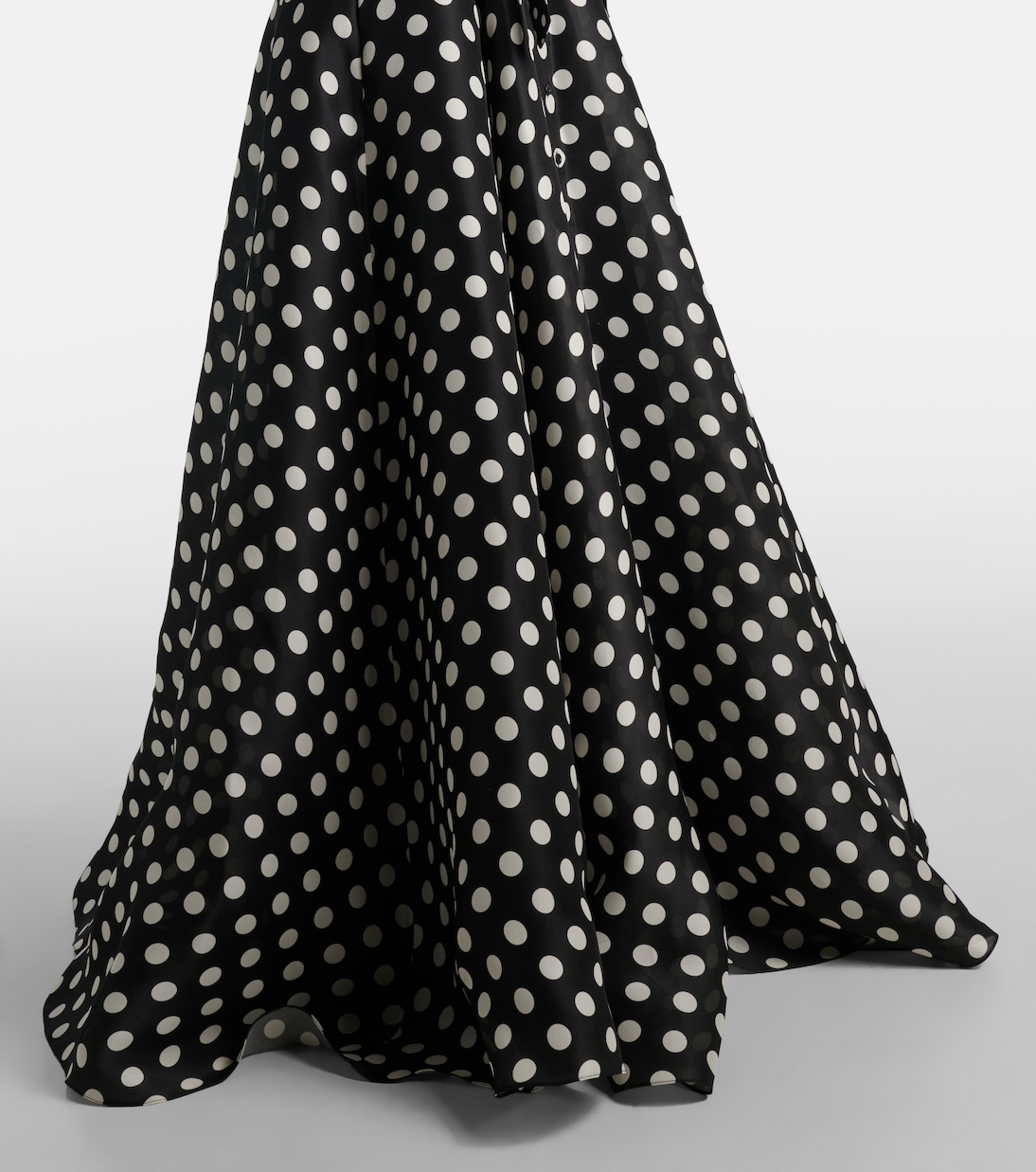 Floral-appliqué polka-dot silk gown | Carolina Herrera