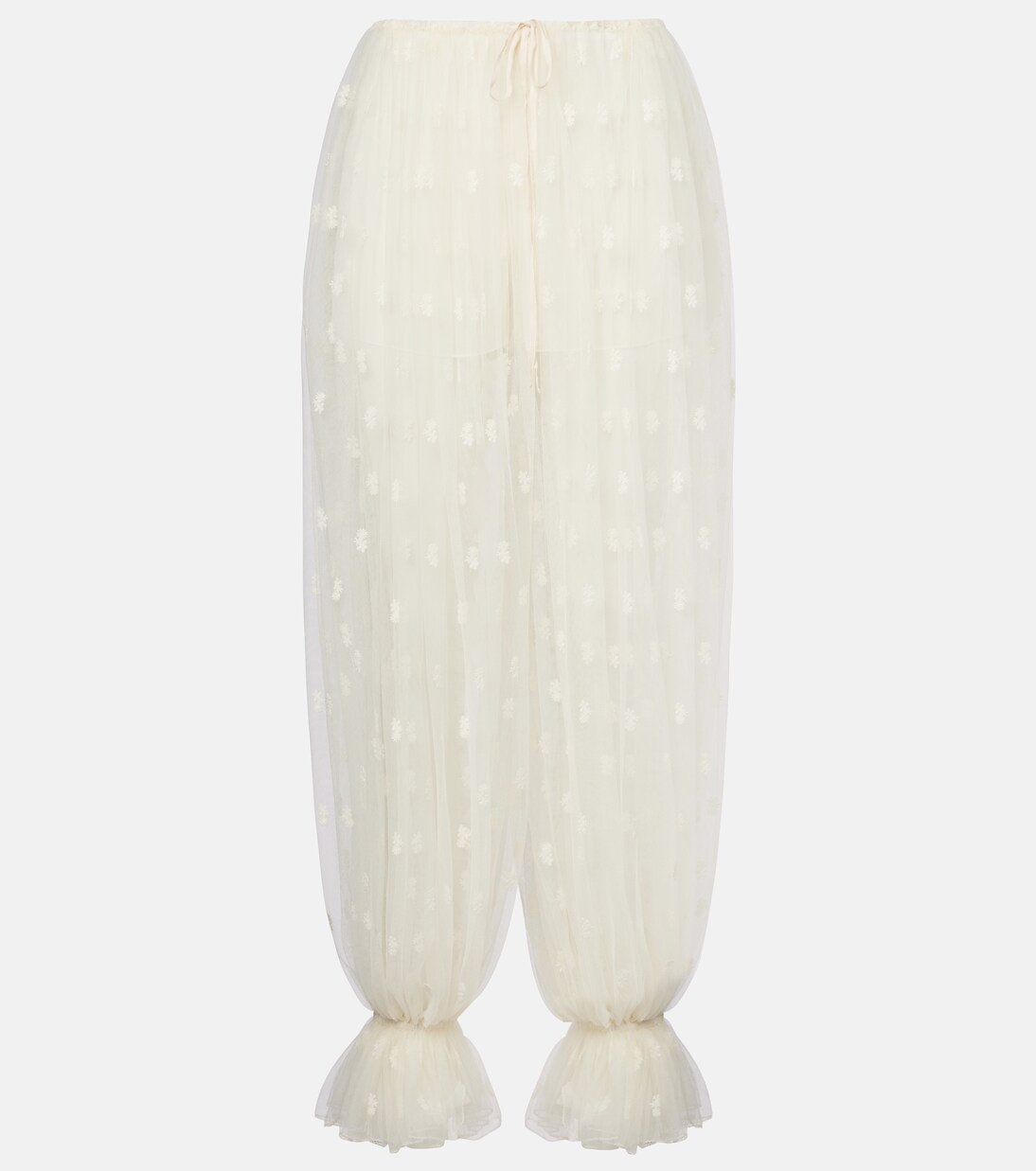 Embroidered silk lace wide-leg pants | Chloé