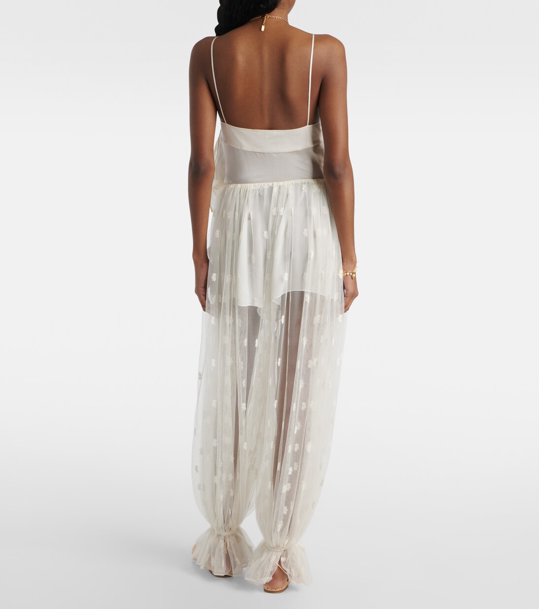 Embroidered silk lace wide-leg pants | Chloé