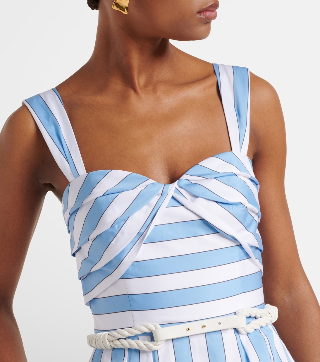 Vestido midi Nilah de algodón a rayas | Rebecca Vallance