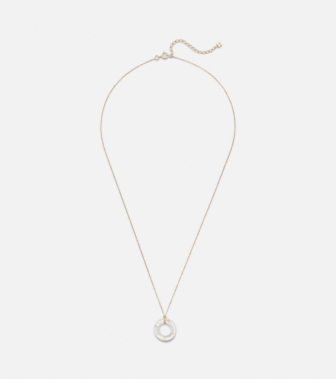 14kt gold pendant necklace with mother-of-pearl | Mateo