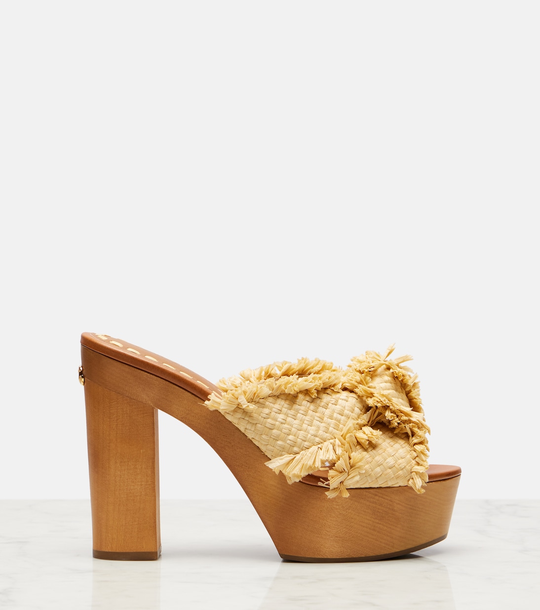 Raffia-effect platform mules | Dolce&Gabbana