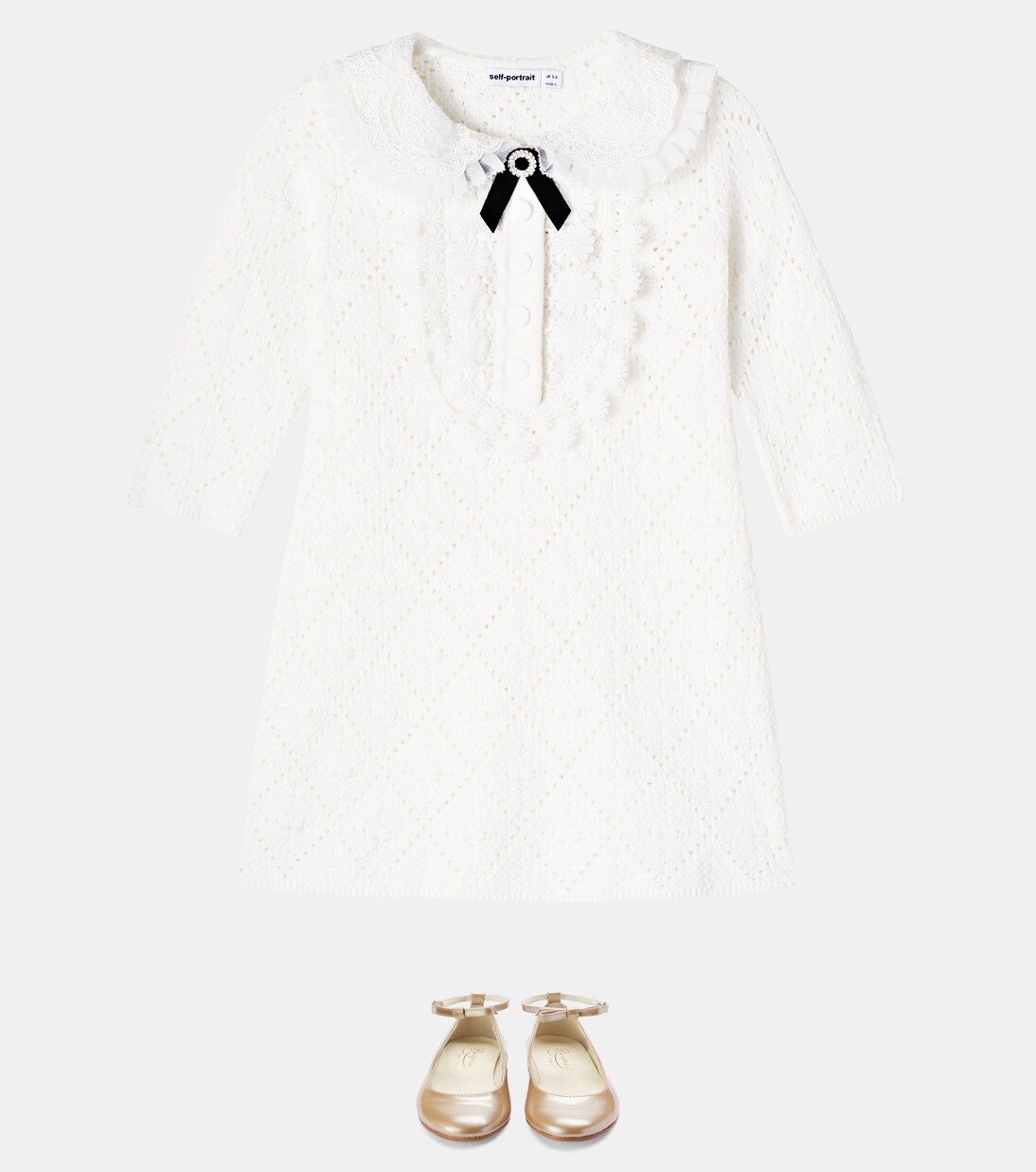 Robe en pointelle et dentelle | Self-Portrait Kids