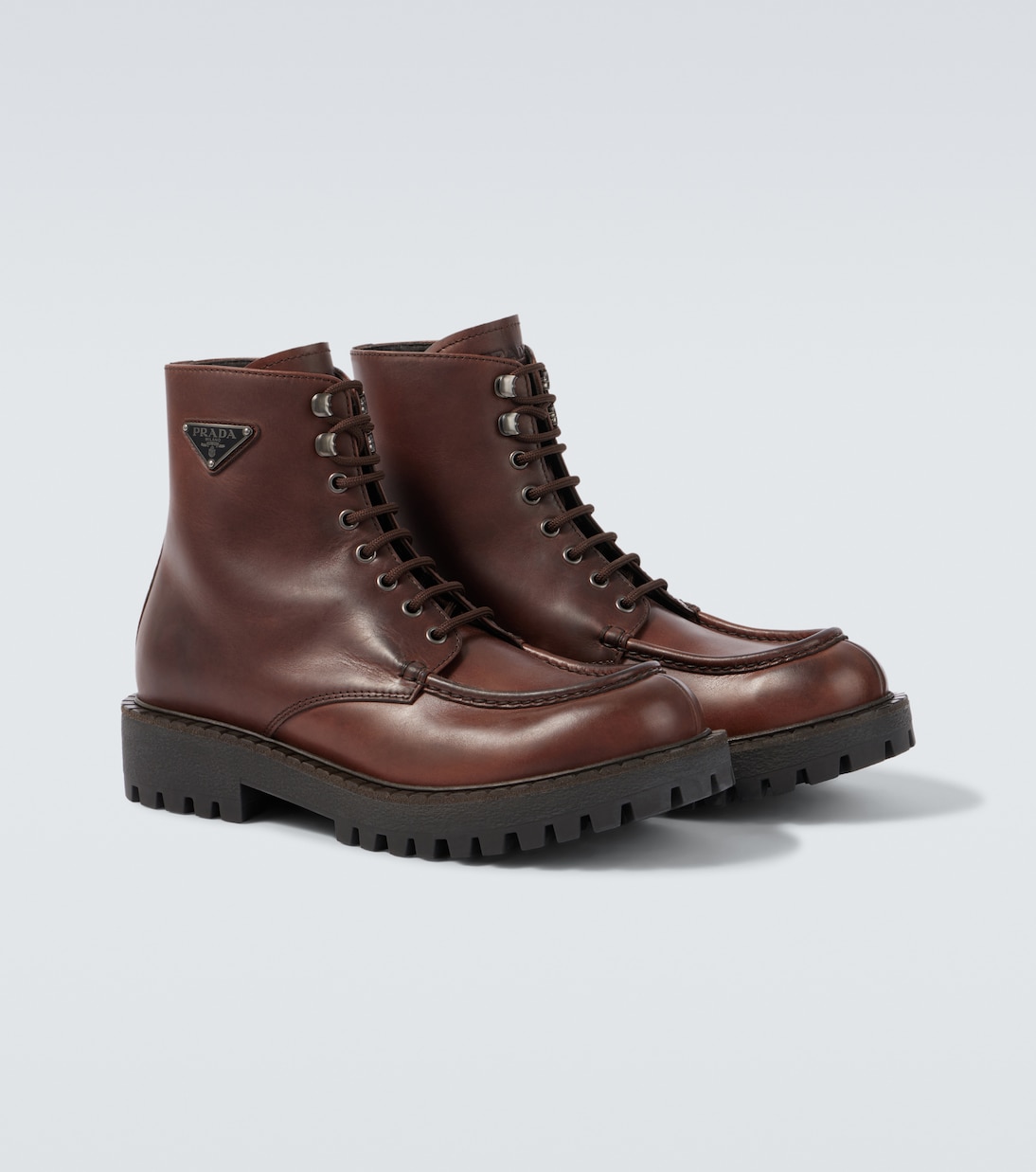 Schnürstiefel aus Leder | Prada