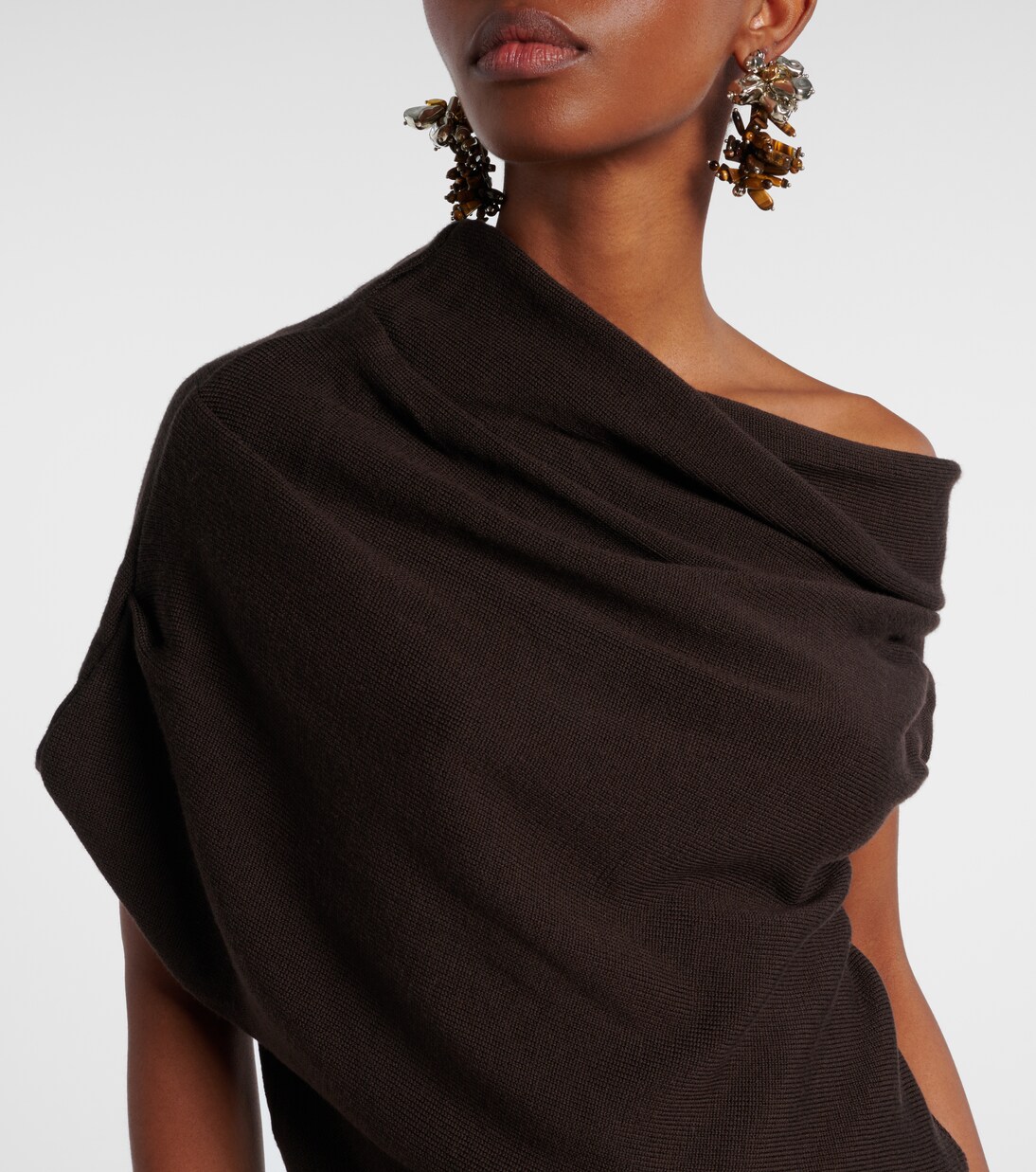 Robe longue Mabel asymétrique en laine | Staud