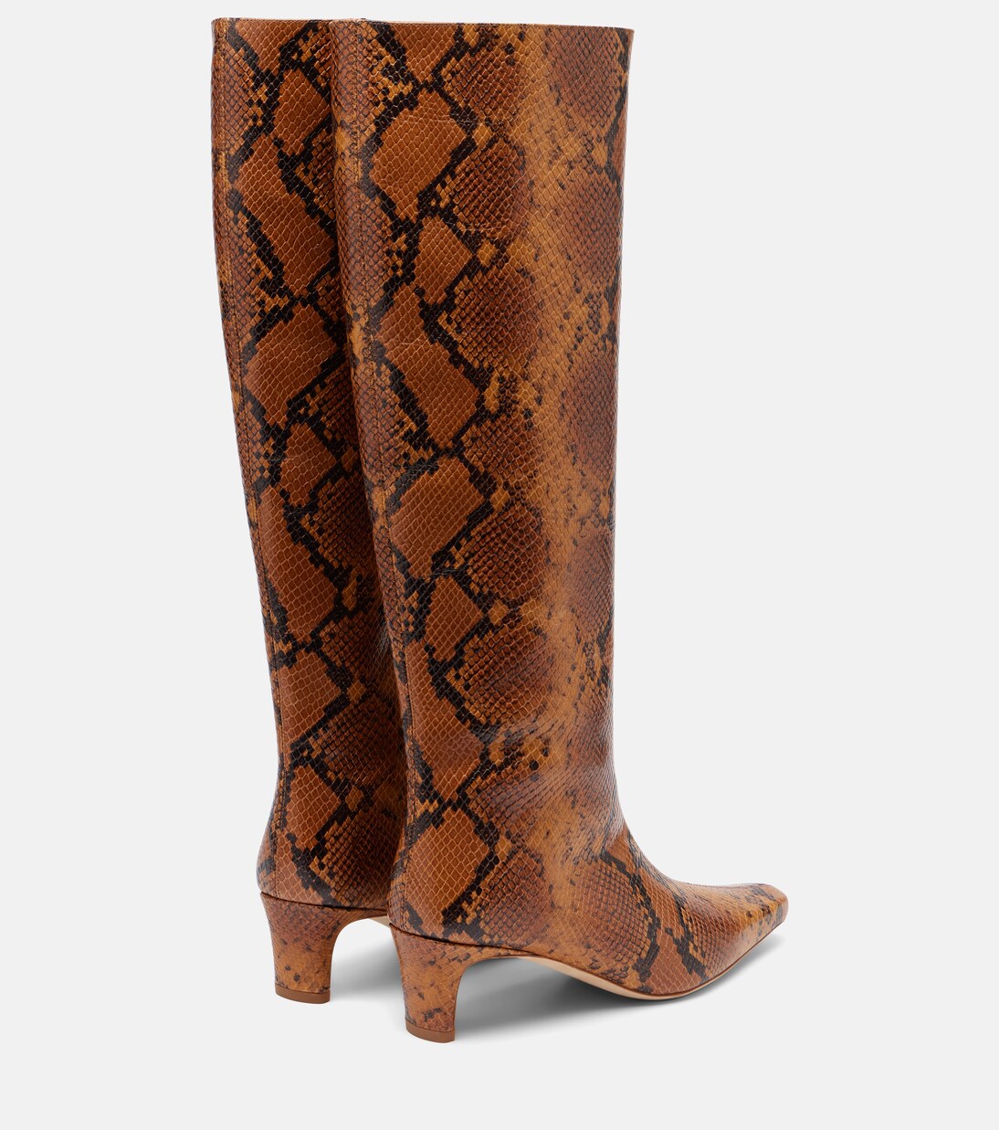 Wally snake-effect leather knee-high boots | Staud