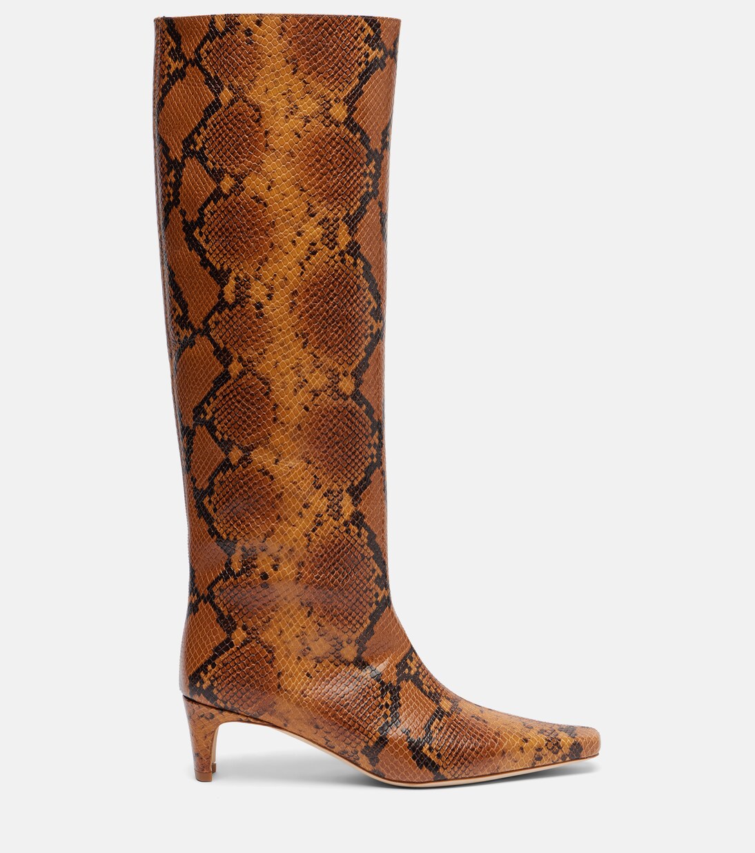 Wally snake-effect leather knee-high boots | Staud