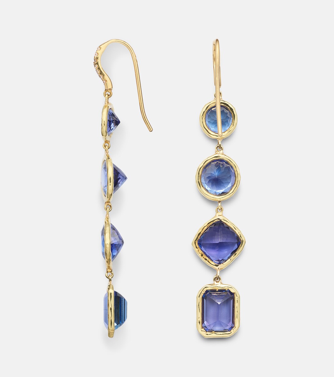 Boucles d'oreilles Cascade en or 18 ct, diamants et tanzanite | Octavia Elizabeth
