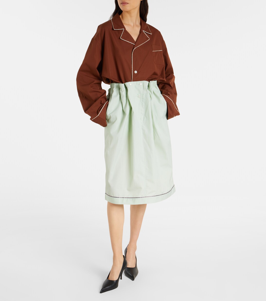 棉质中长半身裙 | Prada