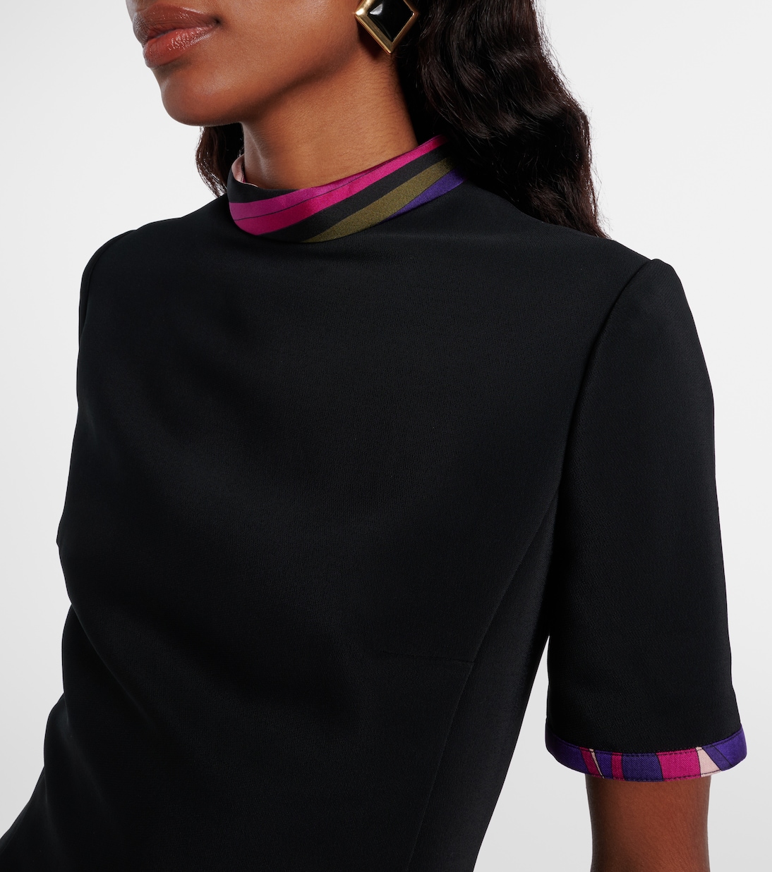 Vestido corto de cady con seda | Pucci