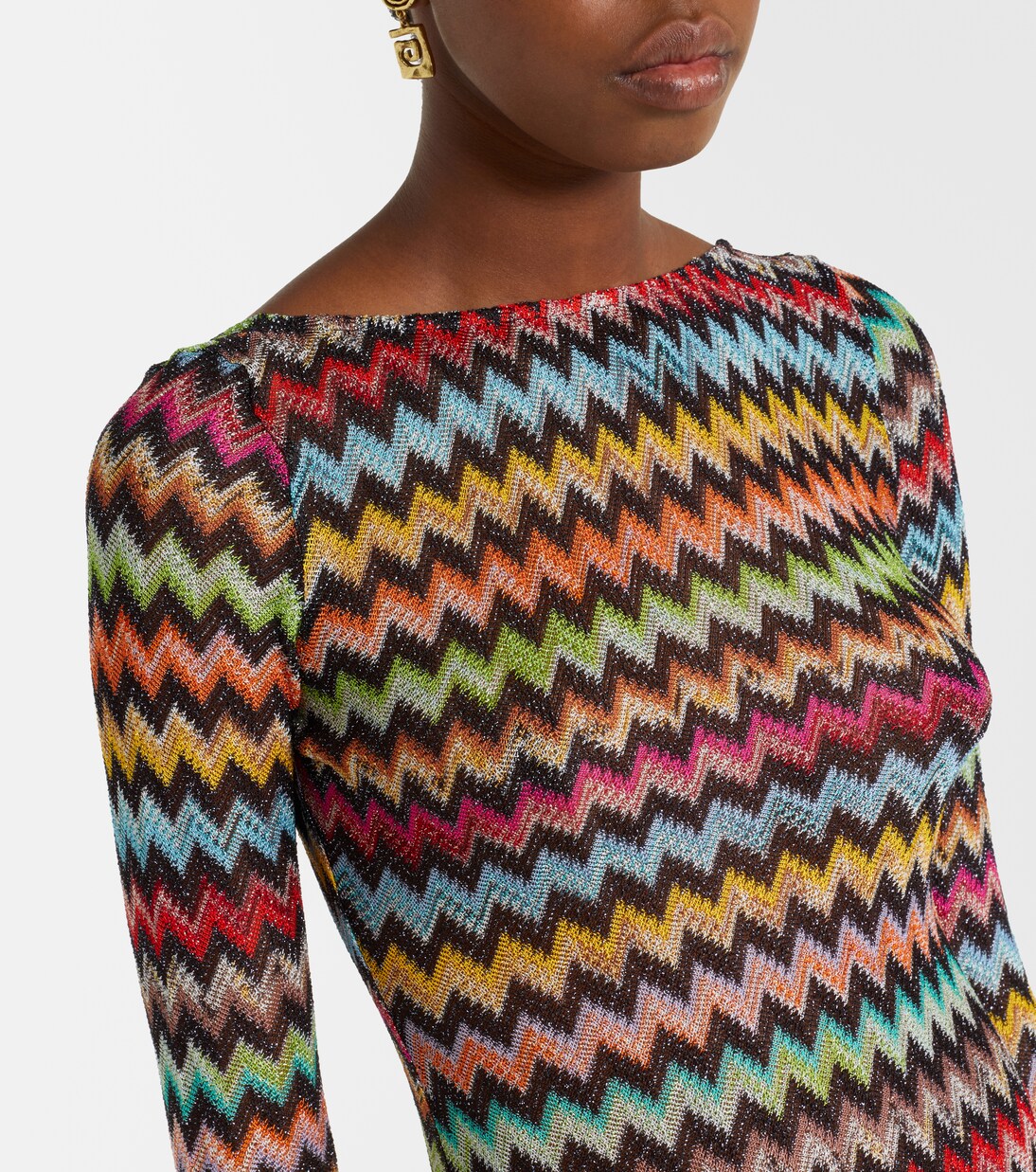 Maxikleid Zigzag aus Häkelstrick | Missoni