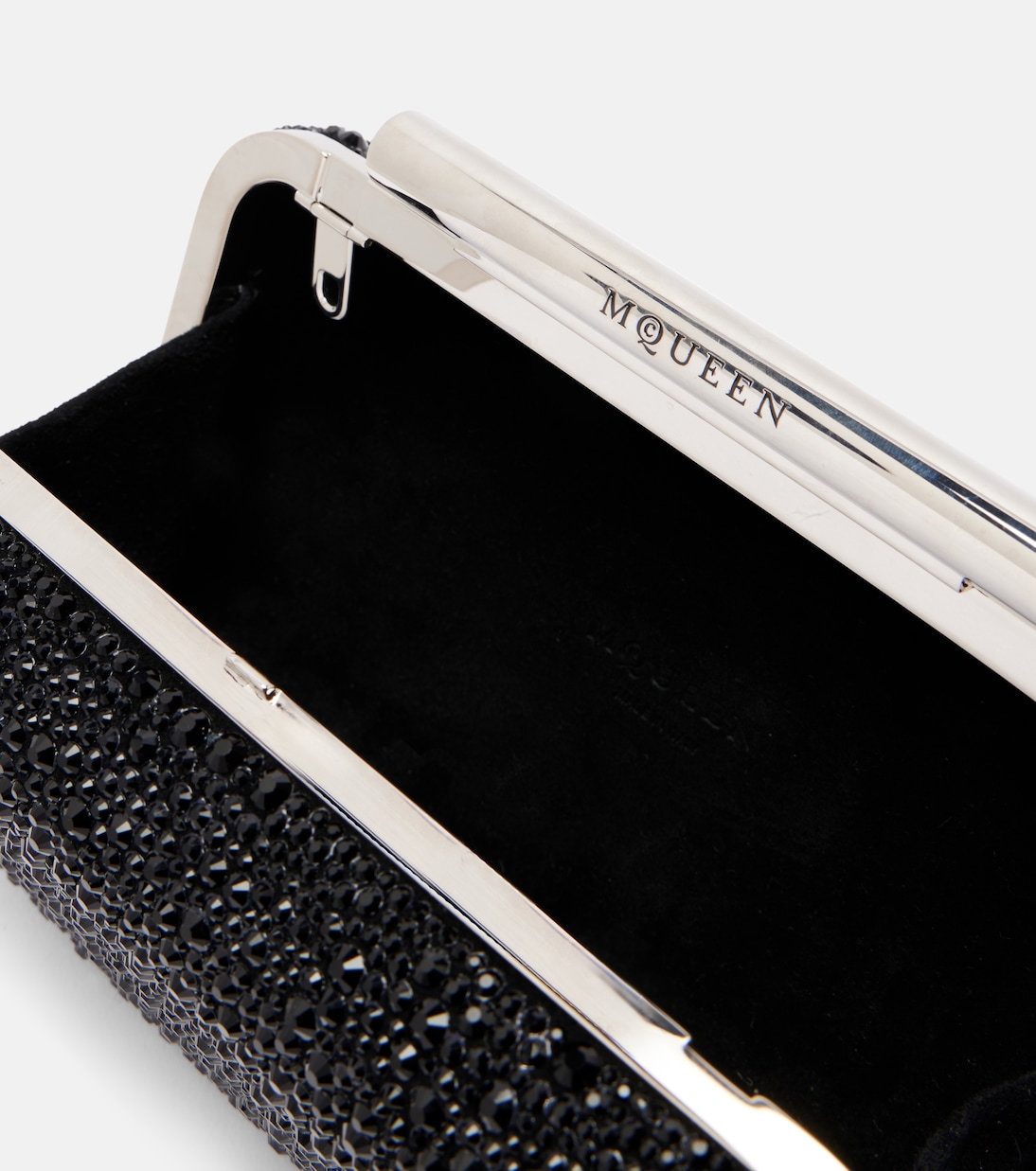 T-Bar crystal-embellished clutch | McQueen