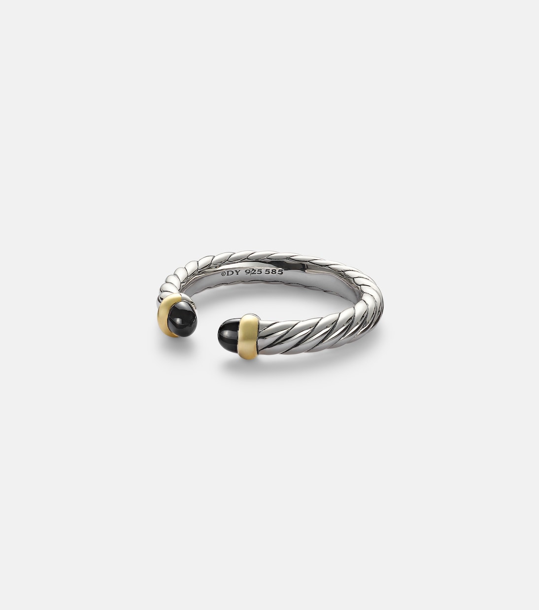 Cable Collectibles® Petite Cable sterling silver ring with onyx | David Yurman