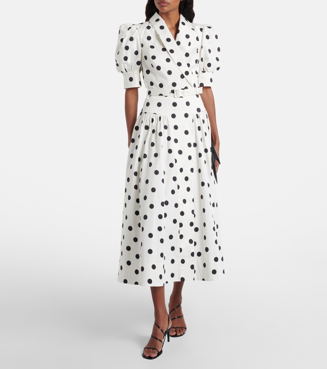 Maisie polka-dot cotton-blend midi dress | Rebecca Vallance