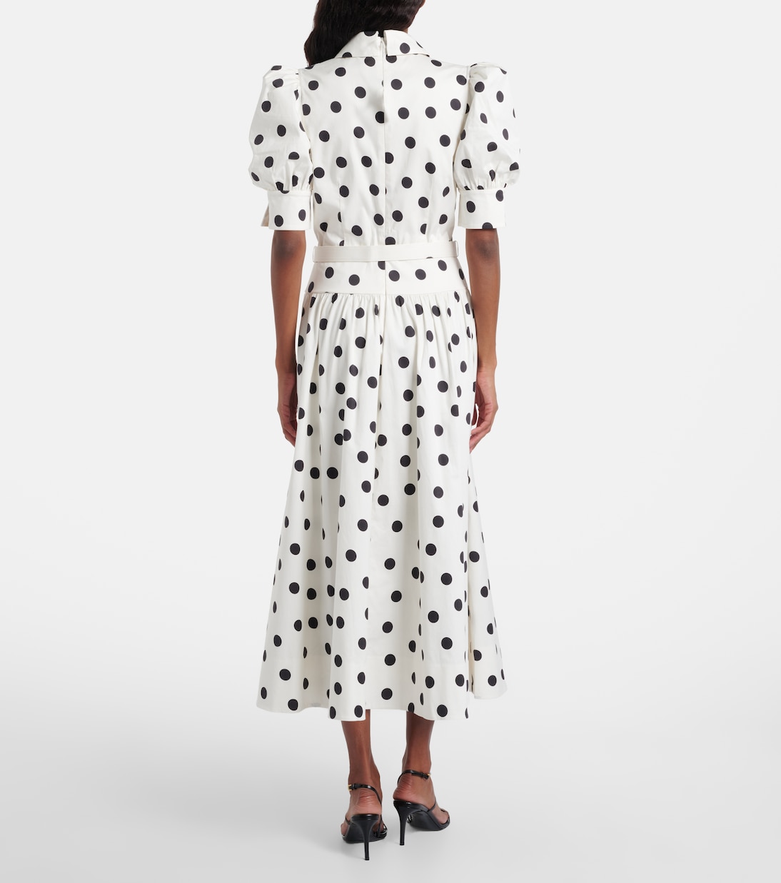 Maisie polka-dot cotton-blend midi dress | Rebecca Vallance