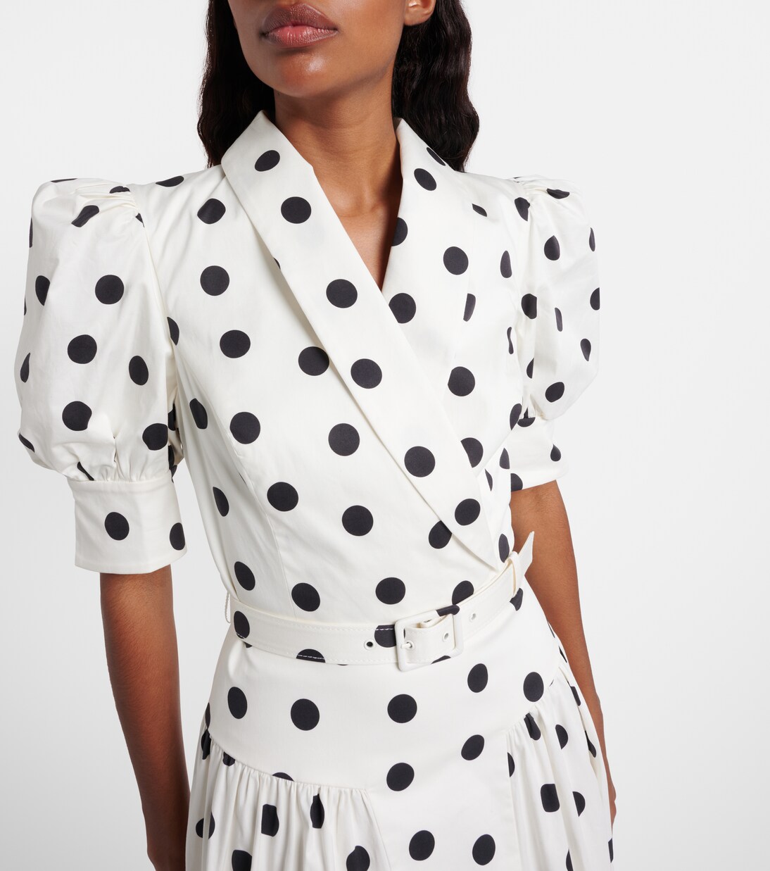 Maisie polka-dot cotton-blend midi dress | Rebecca Vallance