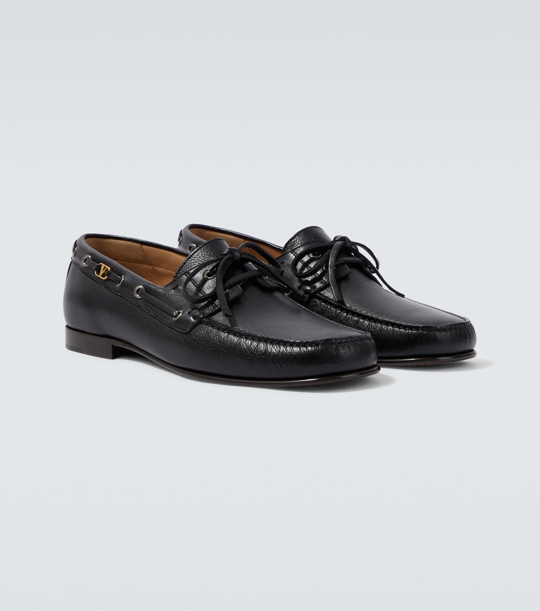 Palm Avenue VLogo leather boat shoes | Valentino Garavani