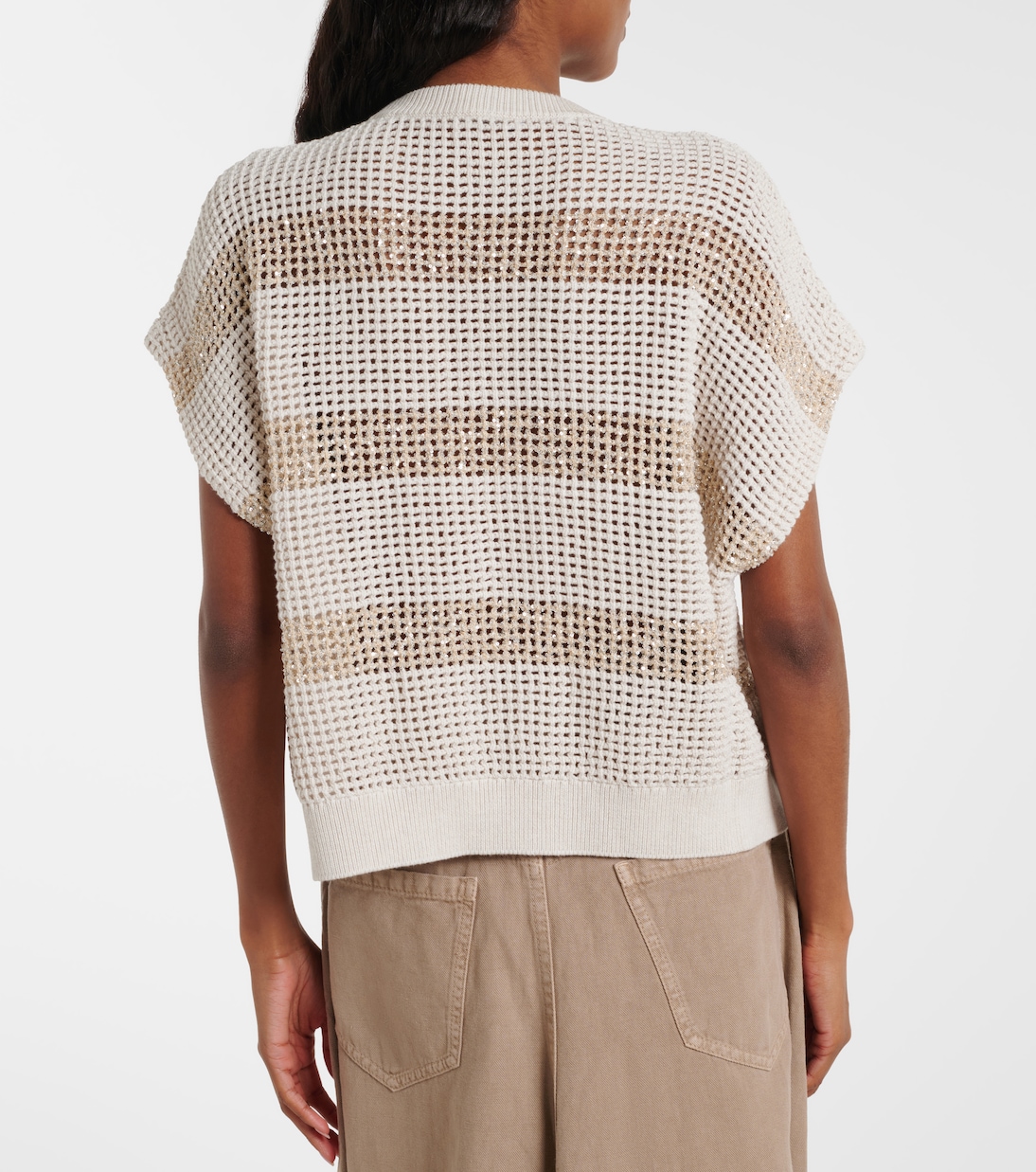 Pull en coton à paillettes | Brunello Cucinelli