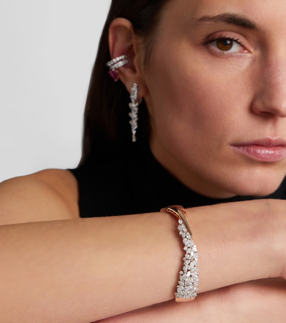 Bracelet en or rose et or blanc 18 ct (750/1000) avec diamants | Yeprem