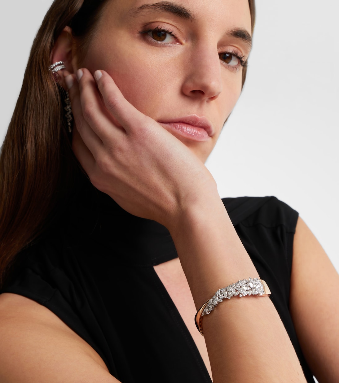 Bracelet en or rose et or blanc 18 ct (750/1000) avec diamants | Yeprem