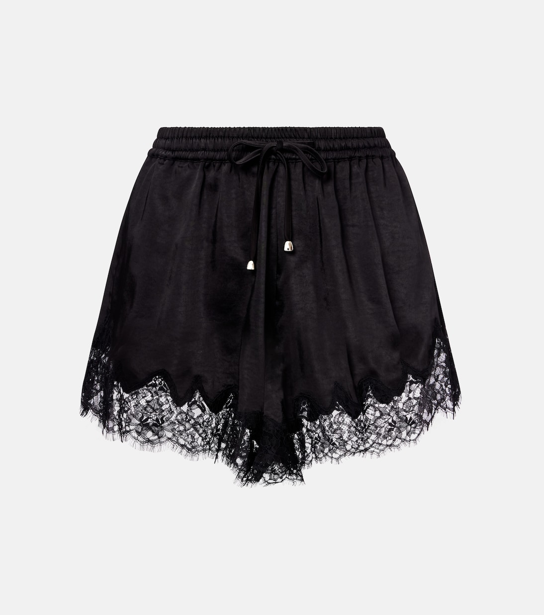Lace-trimmed satin shorts | Self-Portrait