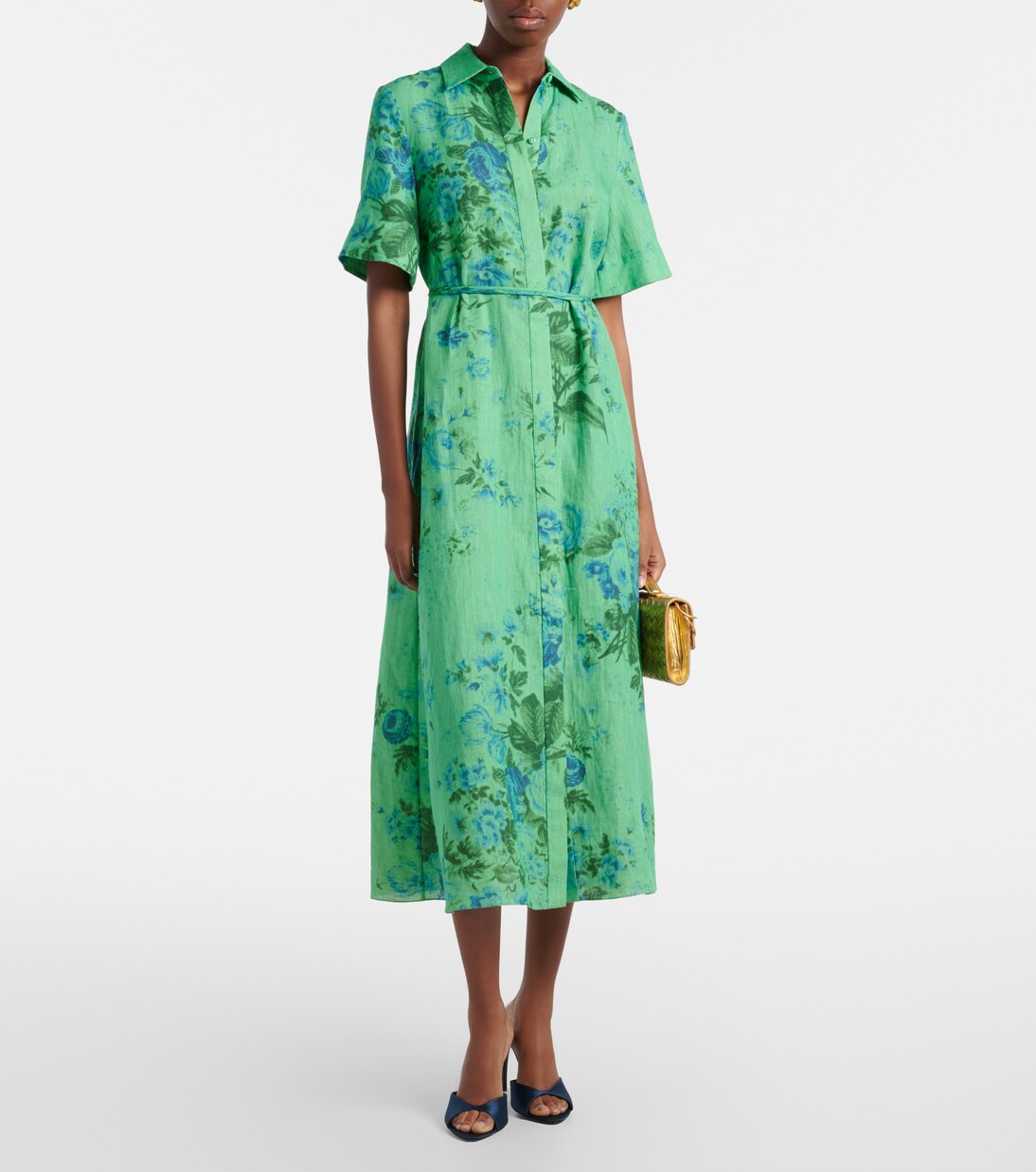 Floral linen shirt dress | Erdem