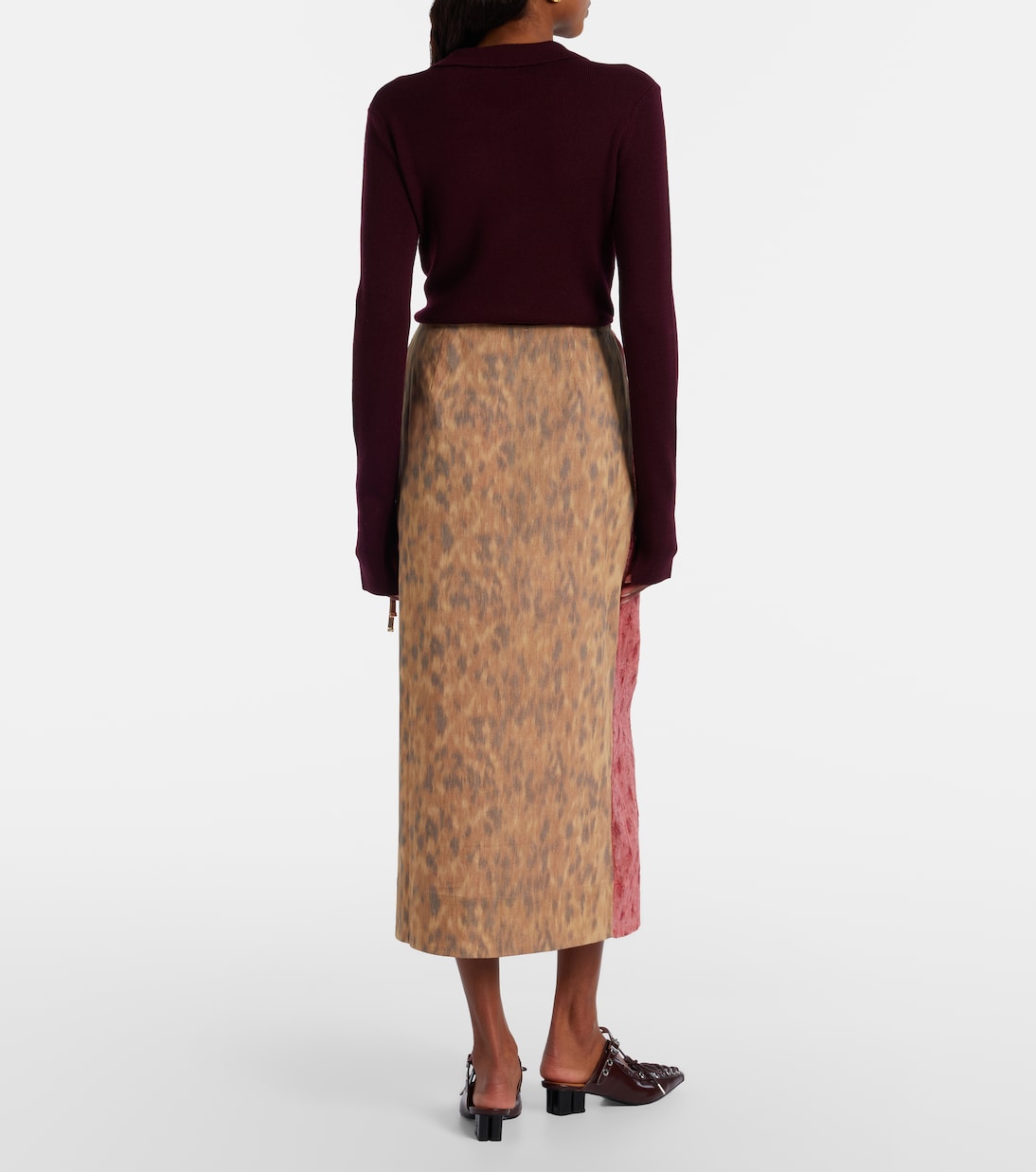 Printed organza wrap skirt | Ganni