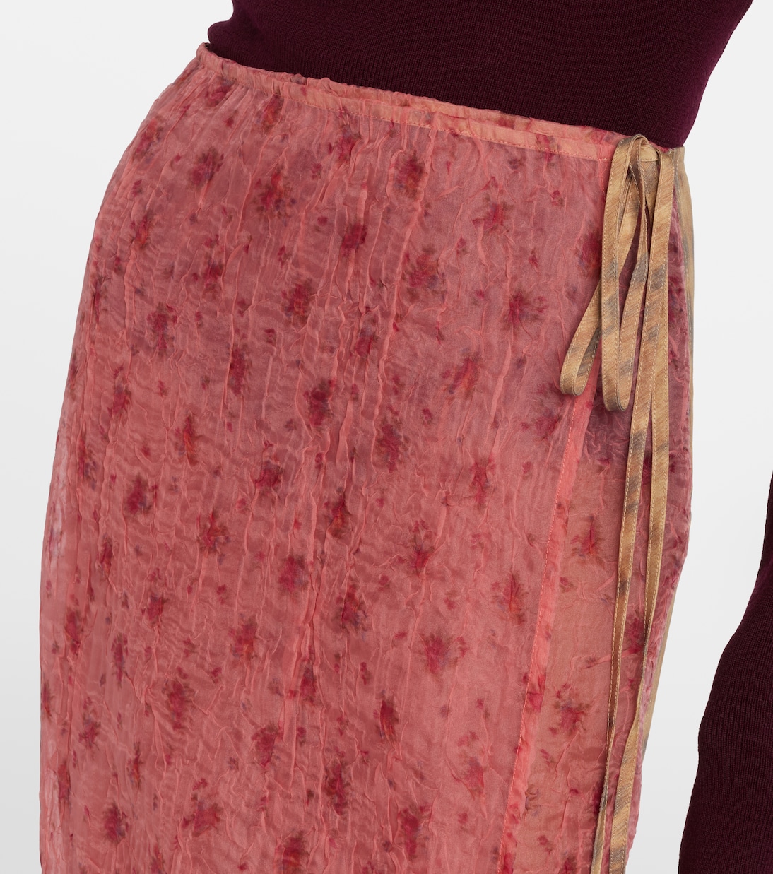 Printed organza wrap skirt | Ganni