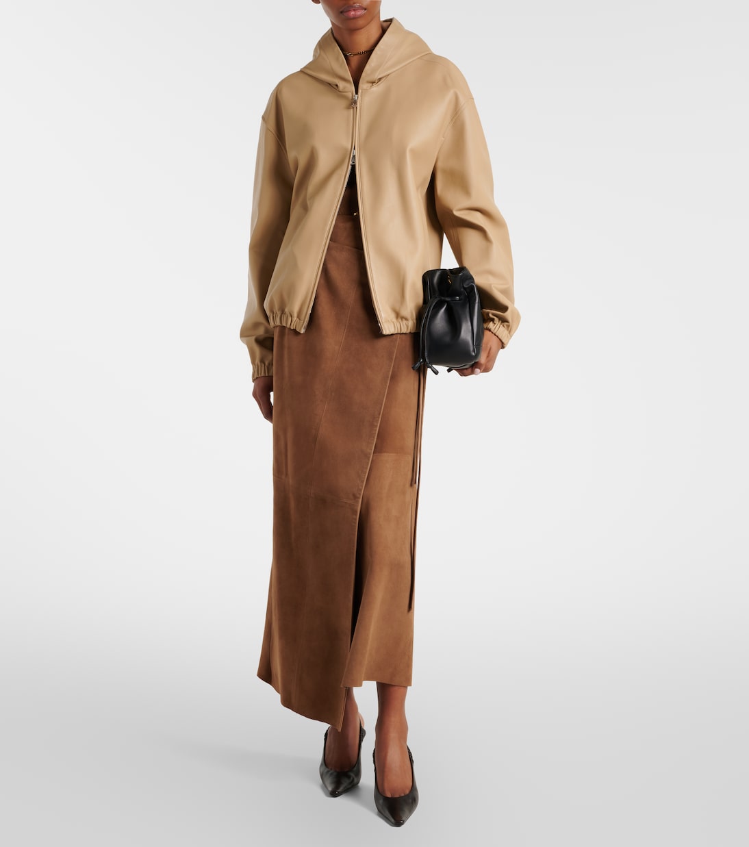 Kapuzenjacke Leo aus Leder | Nour Hammour