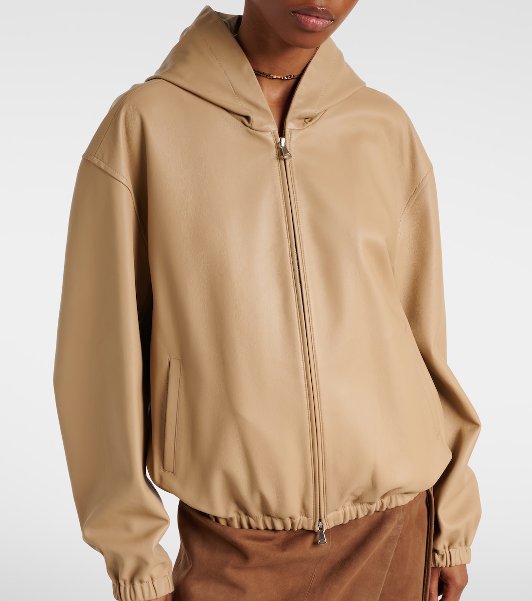 Kapuzenjacke Leo aus Leder | Nour Hammour