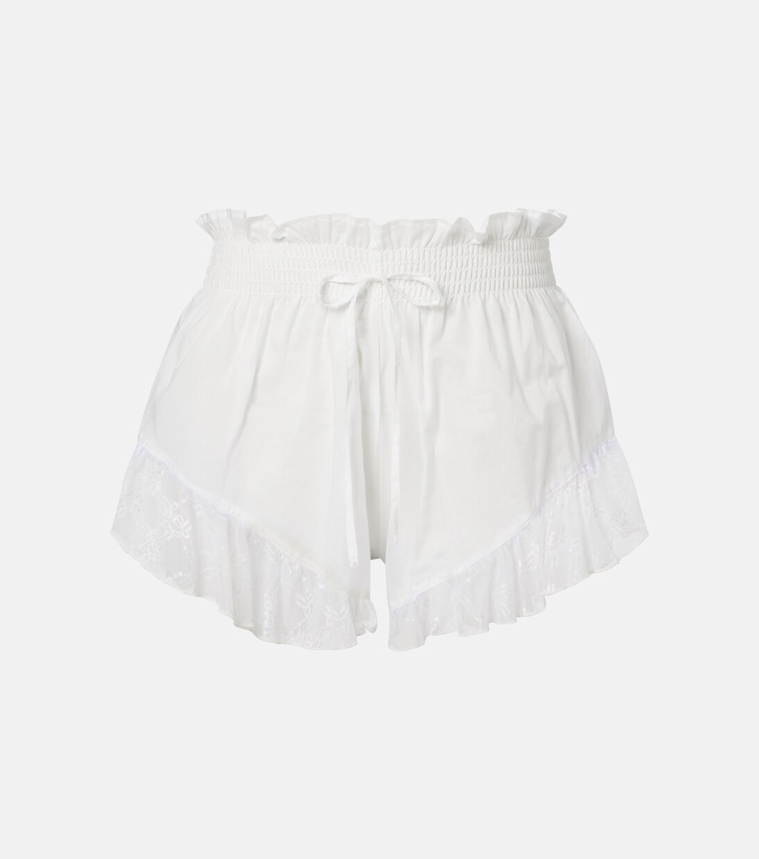 Lace-trimmed cotton shorts | Montce