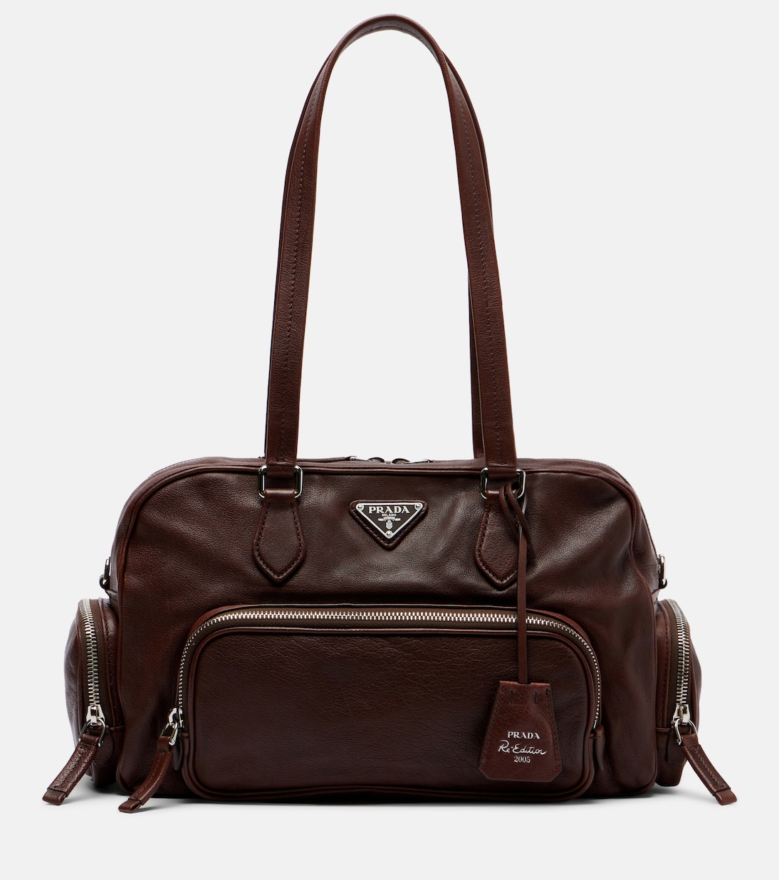 Large leather shoulder bag | Prada