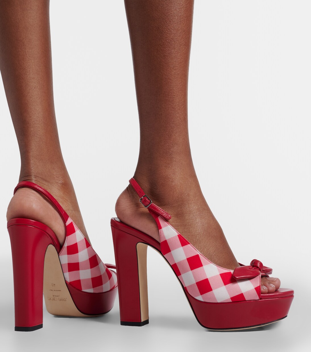 Ziva checked peep-toe pumps | Jimmy Choo