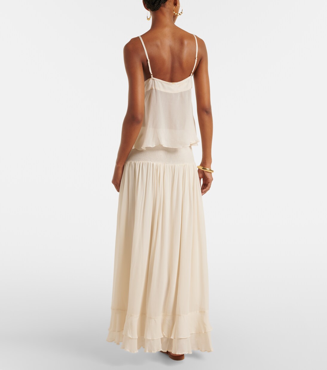 Falda larga Neree con volantes | Poupette St Barth