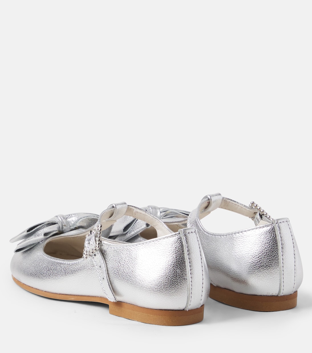 Tessa metallic leather ballet flats | La Coqueta