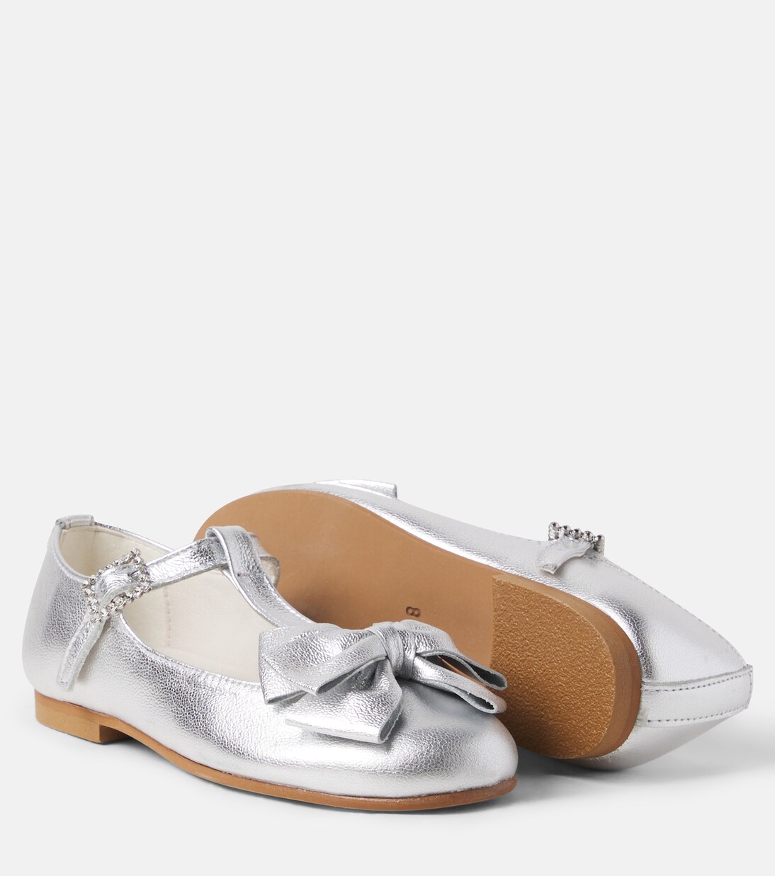 Tessa metallic leather ballet flats | La Coqueta