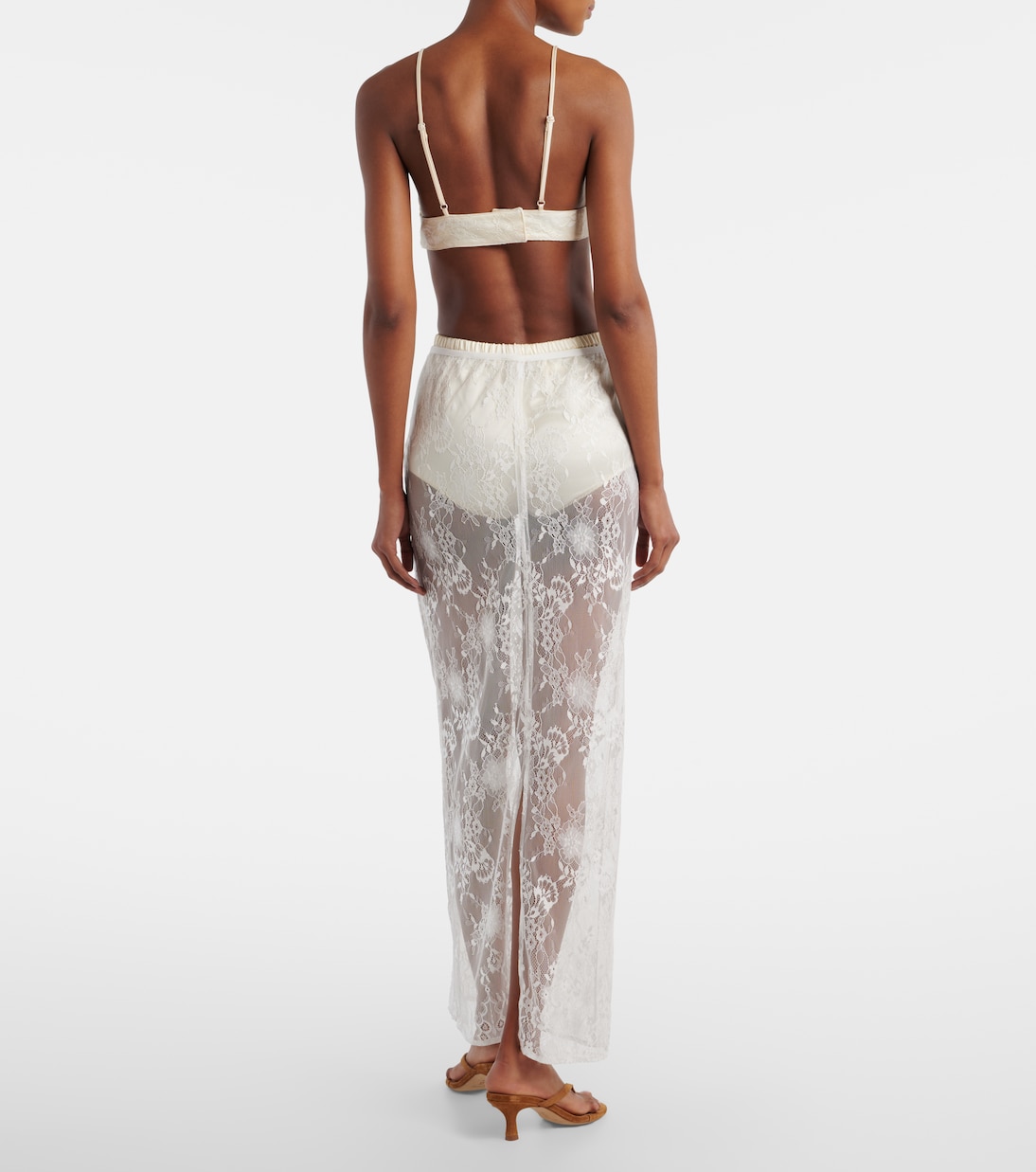 Jupe longue Eteri en dentelle à fleurs | Aya Muse