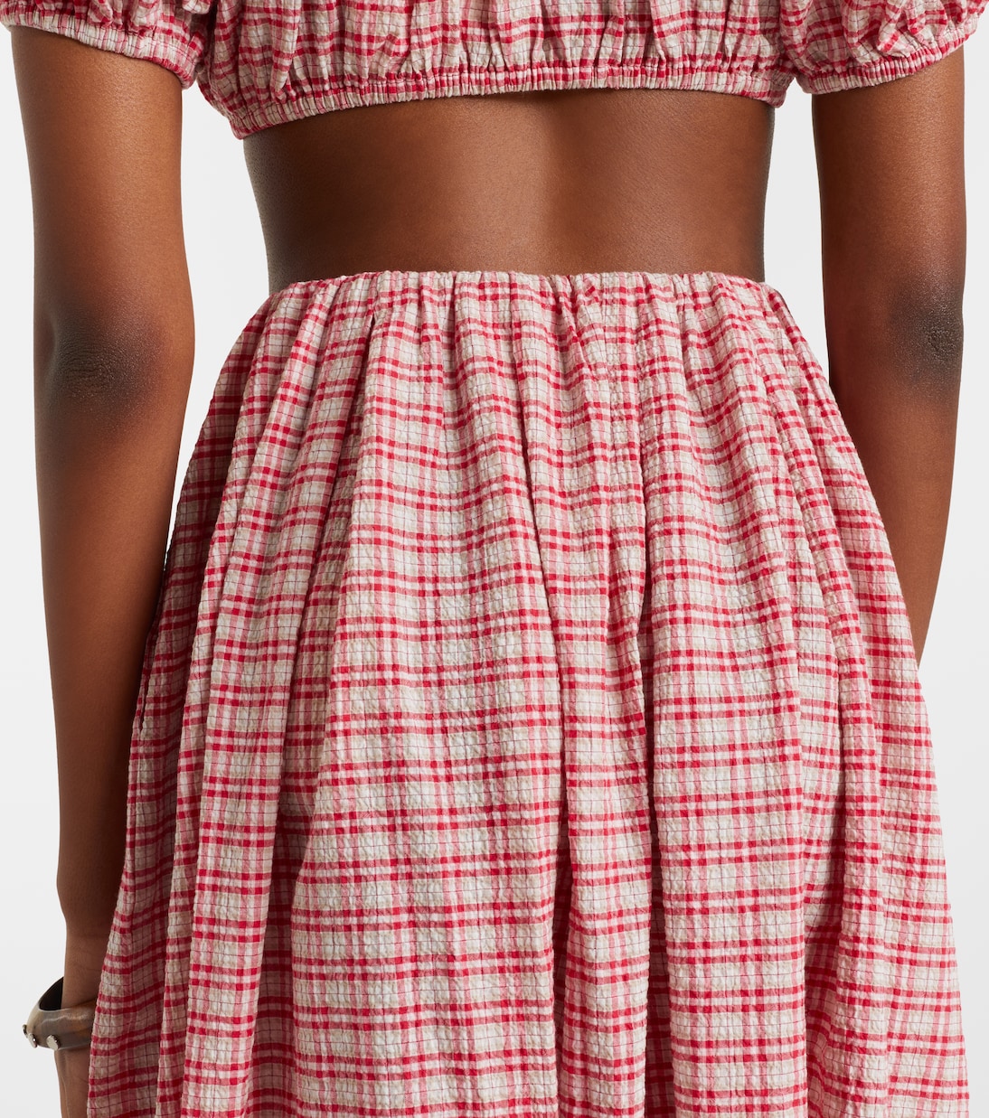 Falda midi Agora de algodón a cuadros | Faithfull