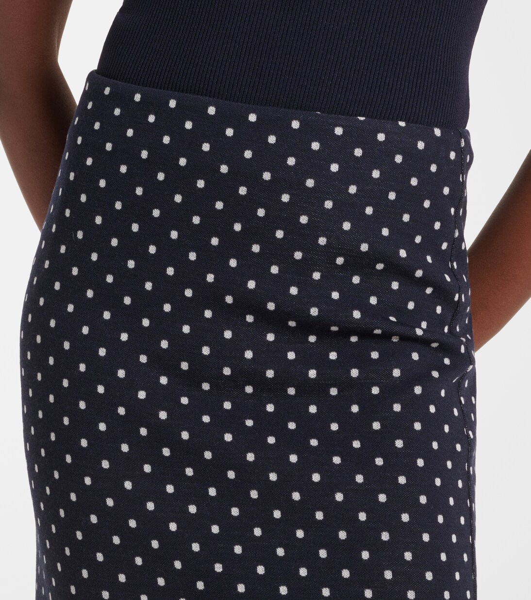 Polka-dot jersey midi skirt | Max Mara