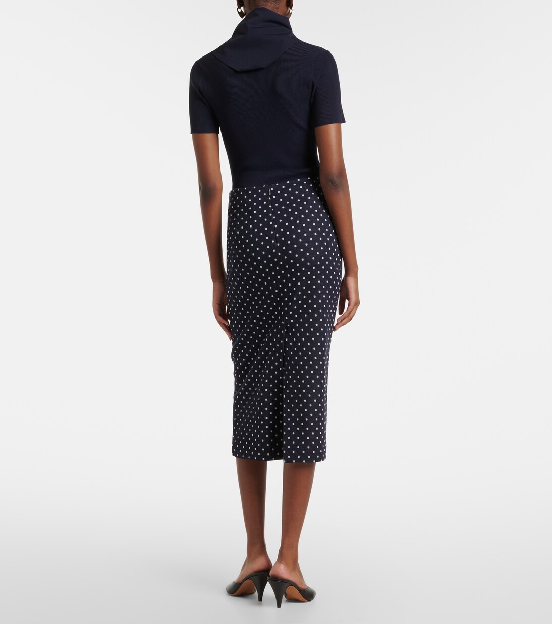 Polka-dot jersey midi skirt | Max Mara