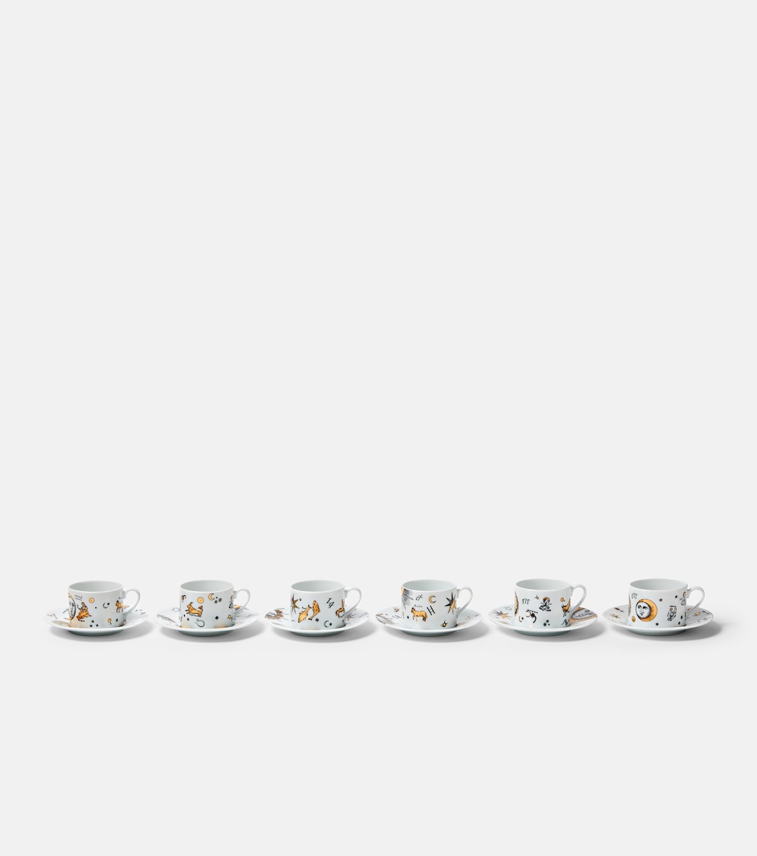 Astronomici set of 6 teacups and saucers | Fornasetti